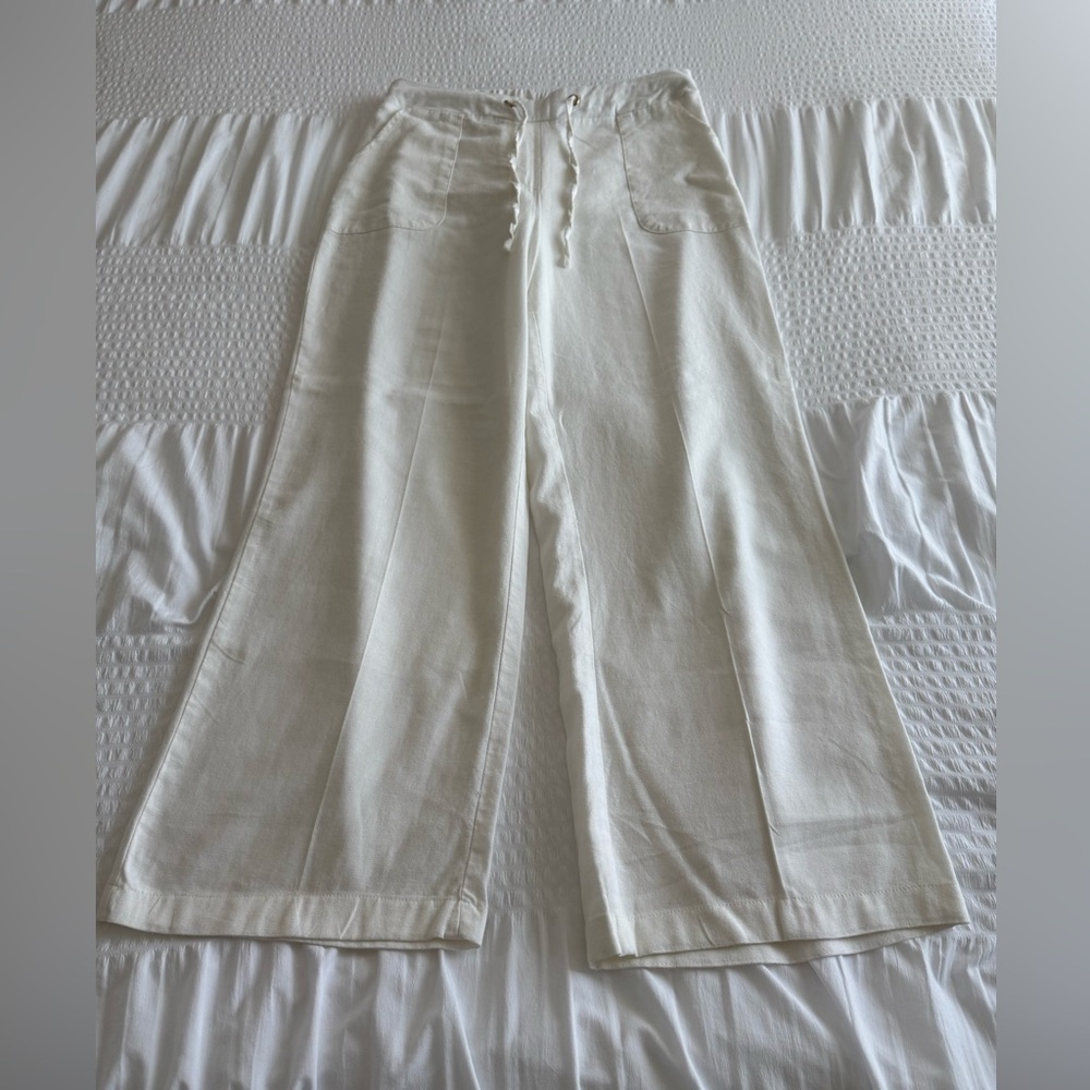 Ci Sono White Wide-Leg Pants